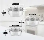سرویس تابه 6 پارچه استیل دو دسته لایف اسمایل مدلLIFEP12 SHR6 در سایز(24و 28و 32) thumb 1