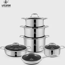 سرویس قابلمه لایف اسمایل مدل P-18 12 پارچه استیل کف لیزری gallery0