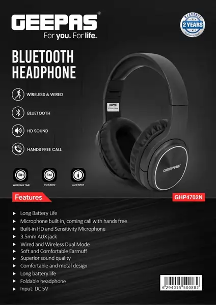 هدفون بی سیم جی پاس مدل GHP4702