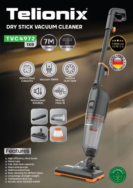 جارو عصایی سیمی تلونیکس مدل 4972