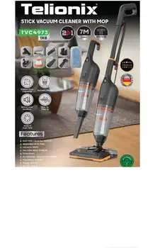 جارو عصایی تلیونیکس مدل TVC4973 – دو کاره (جارو + طی)، توان 600 وات