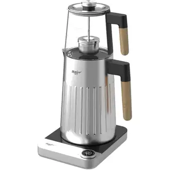 چای ساز مایر مدل MR-6767 ظرفیت 1.7 لیتر با کتری استیل ضد زنگ