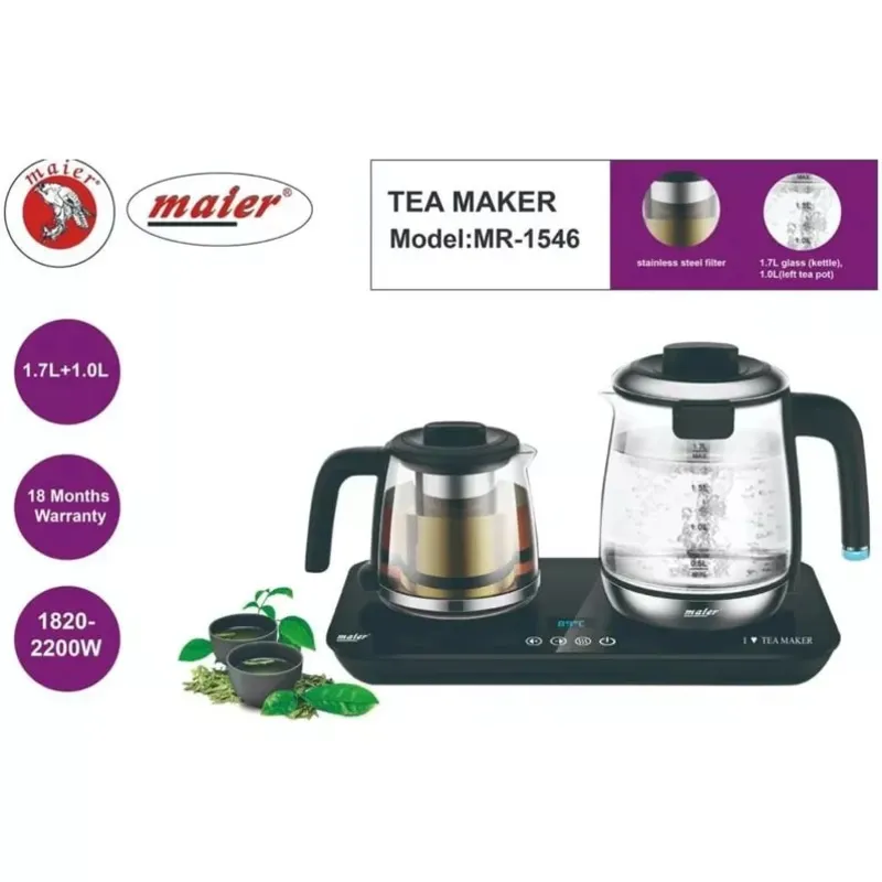 چای ساز مایر مدل MR1546 ظرفیت 1.7 لیتر با کتری پیرکس gallery2