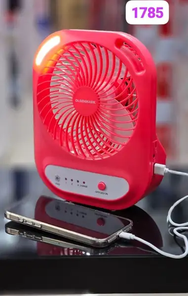 پنکه شارژی مینی 6 اینچ اولسن مارک مدل OMF 1785 – Olsenmark OMF1785 6 Inch Rechargeable Mini Fan with LED Light